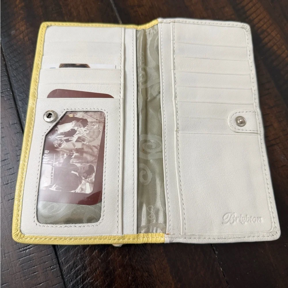 Brighton Yellow and White Clutch with Floral Details